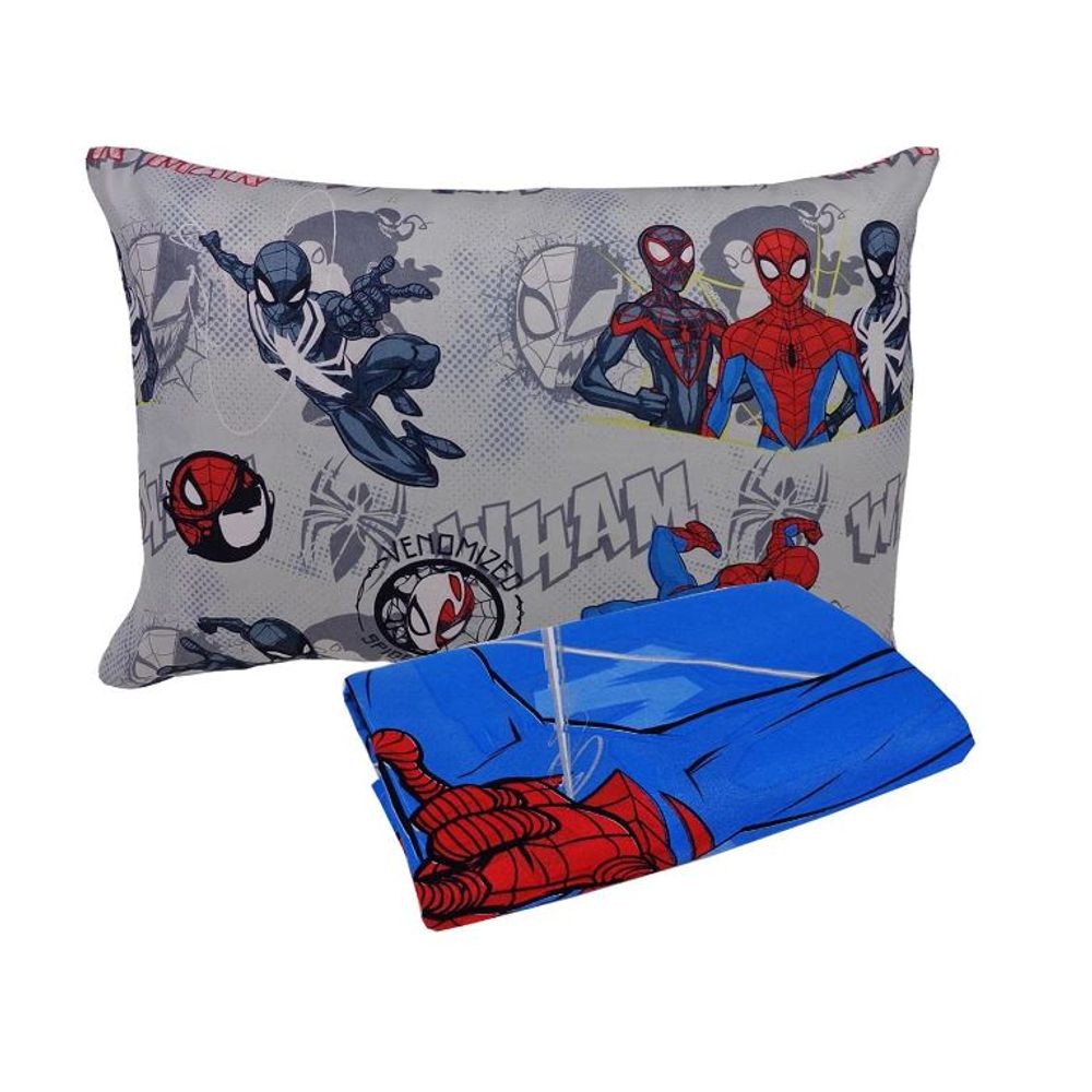 Jogo de Cama Infantil Spider-Man 2 Peças Lepper (1 Lençois e 1 Fronha)